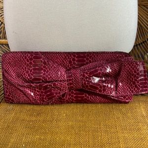 Nine West faux snakeskin clutch bag EUC